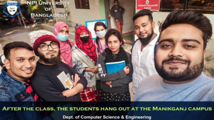 student hangout on NPI University Campus